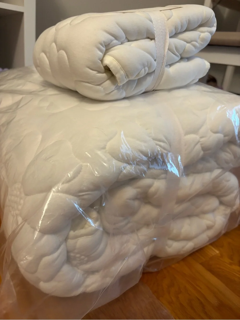 Pottery Barn Teen Odessa Floral Quilted Comforter & Sham Set - White